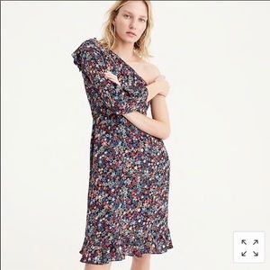 NWT J Crew kaleidoscope Star one shoulder dress
